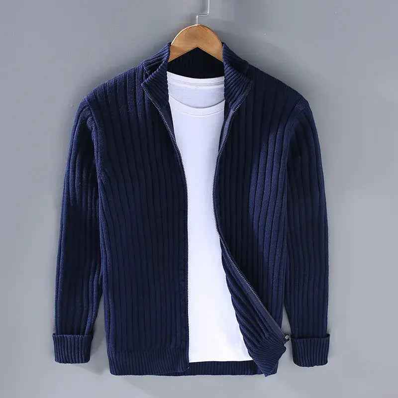 Men's Ribbed Zip Cardigan - Aurelian Style