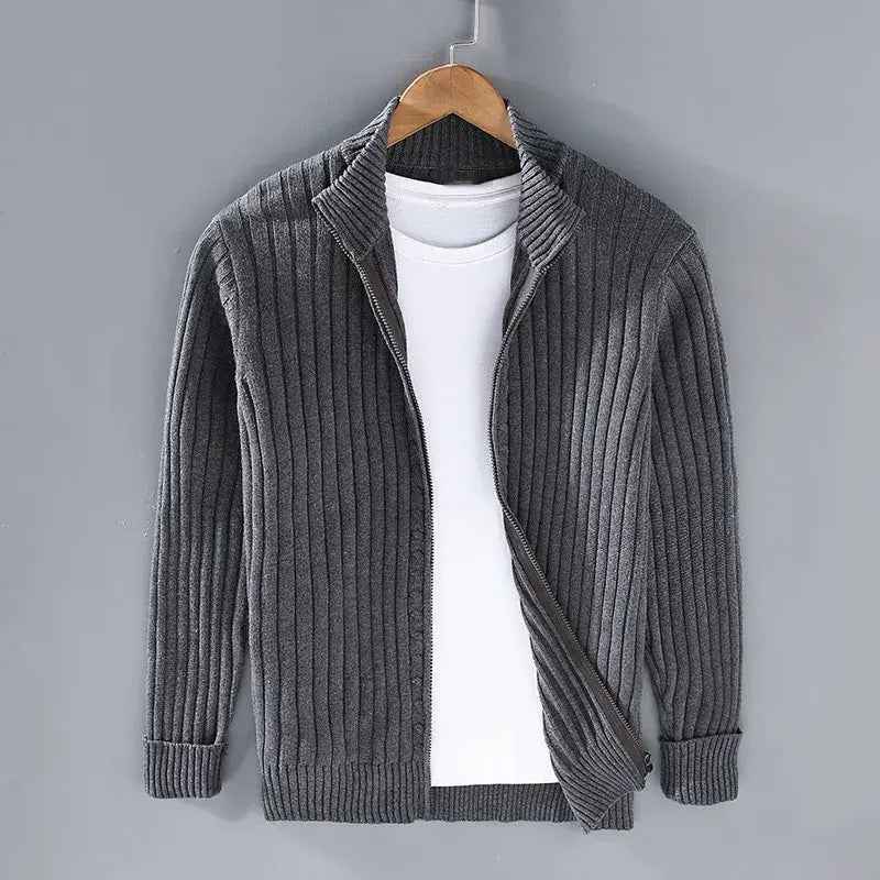 Men's Ribbed Zip Cardigan - Aurelian Style