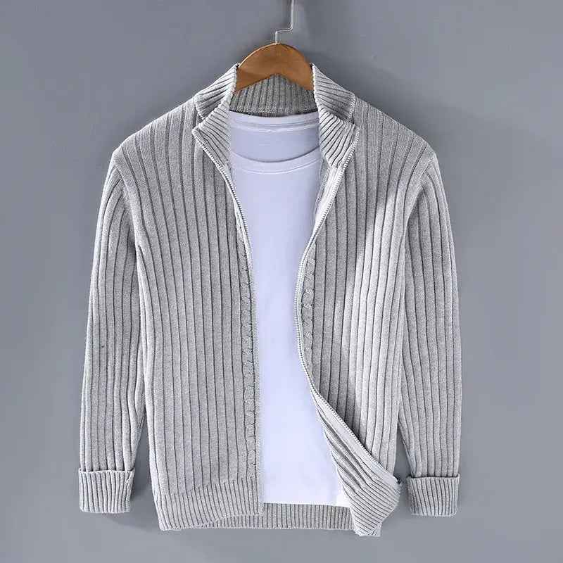 Men's Ribbed Zip Cardigan - Aurelian Style