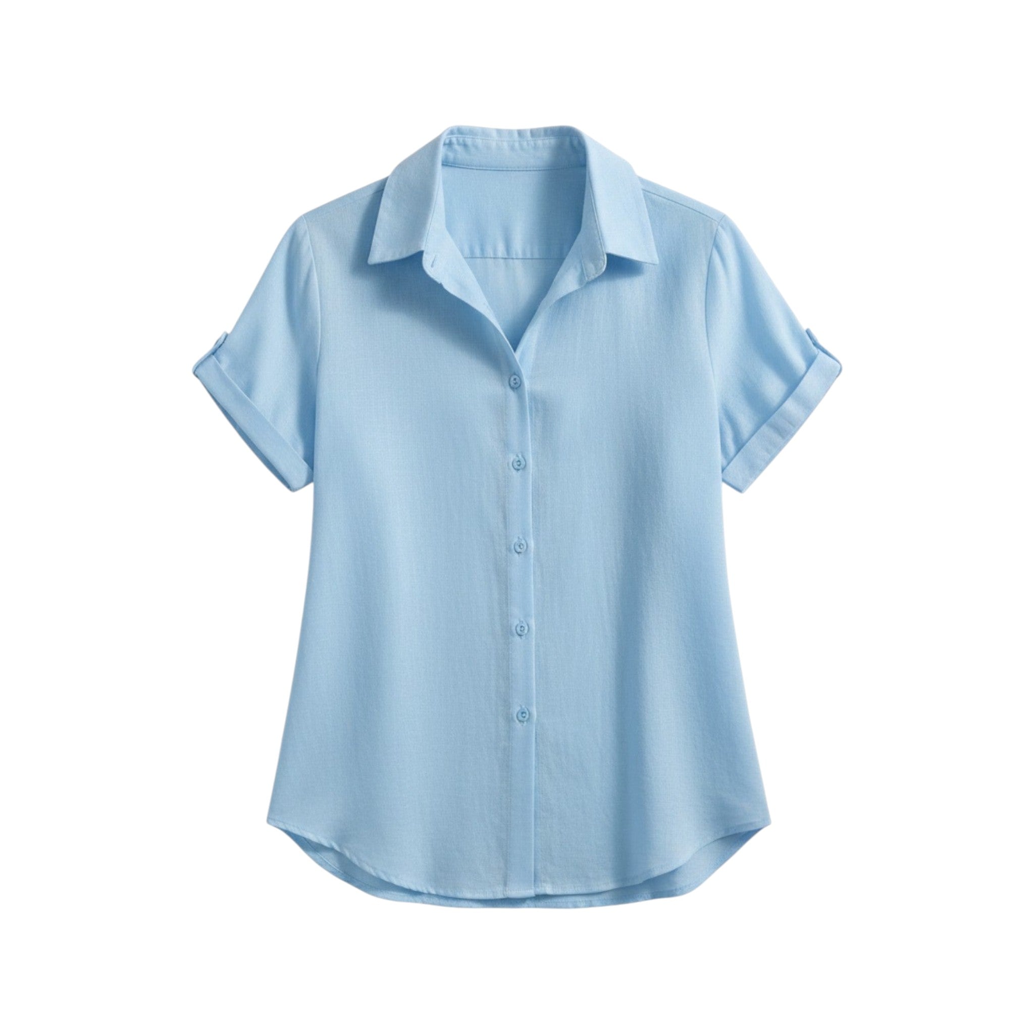 Camicia con Bottoni e Maniche Corte in Cotone e Lino | Ideale per la Stagione Estiva