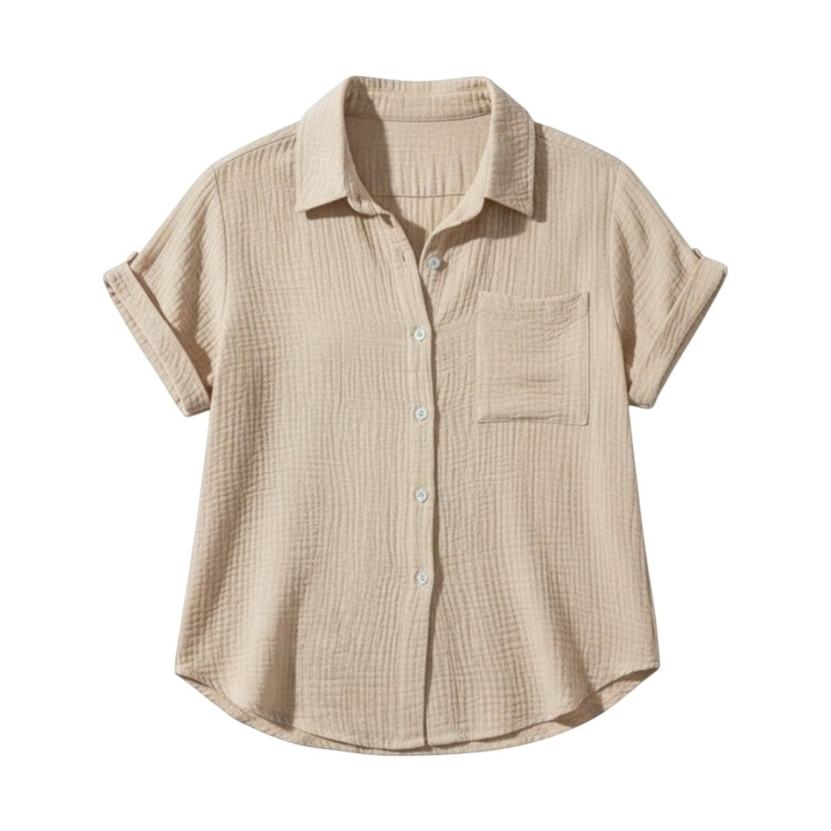 Camicetta con Bottoni e Maniche Corte in Cotone | Ideale per la Stagione Estiva