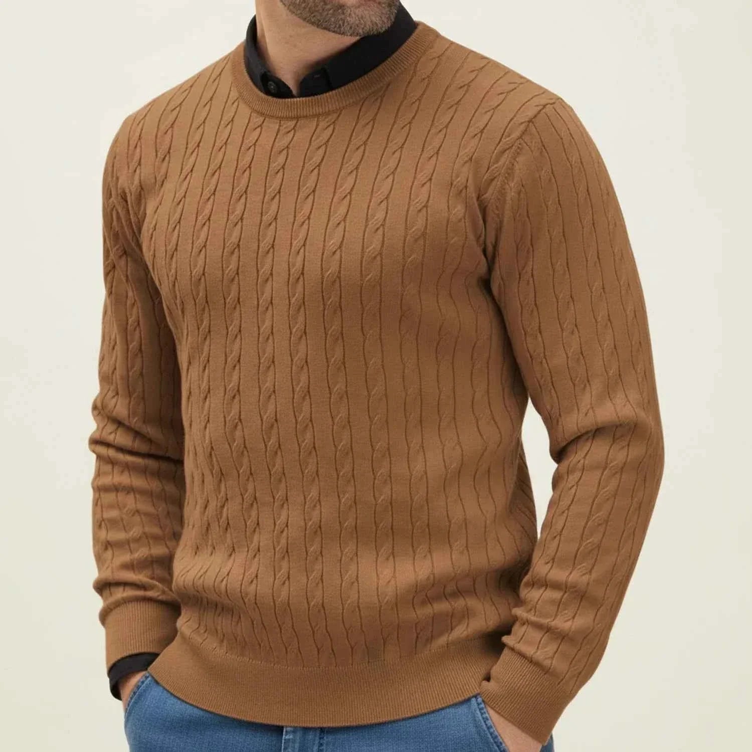Men's Casual Cable Knit Sweater