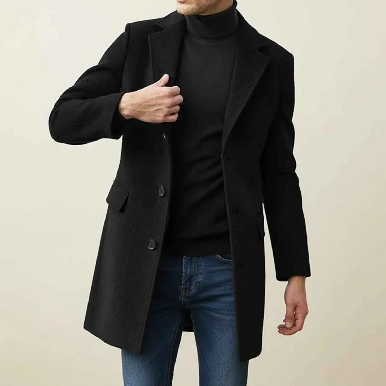 Men's Classic Winter Long Overcoat