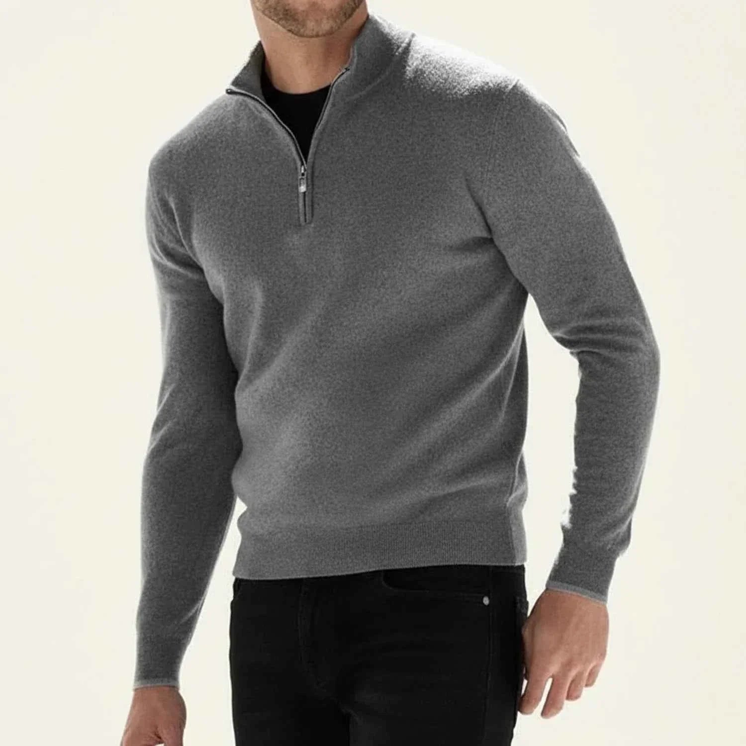 Men's Casual Quarter-Zip Sweater