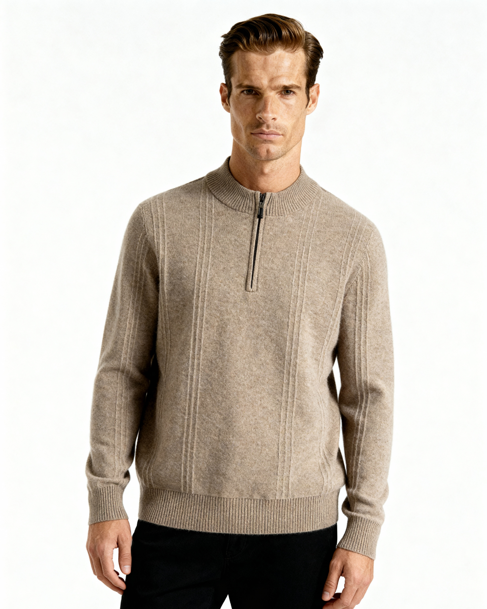 Maglione in Cashmere a Mezzo Zip | Comfort Premium