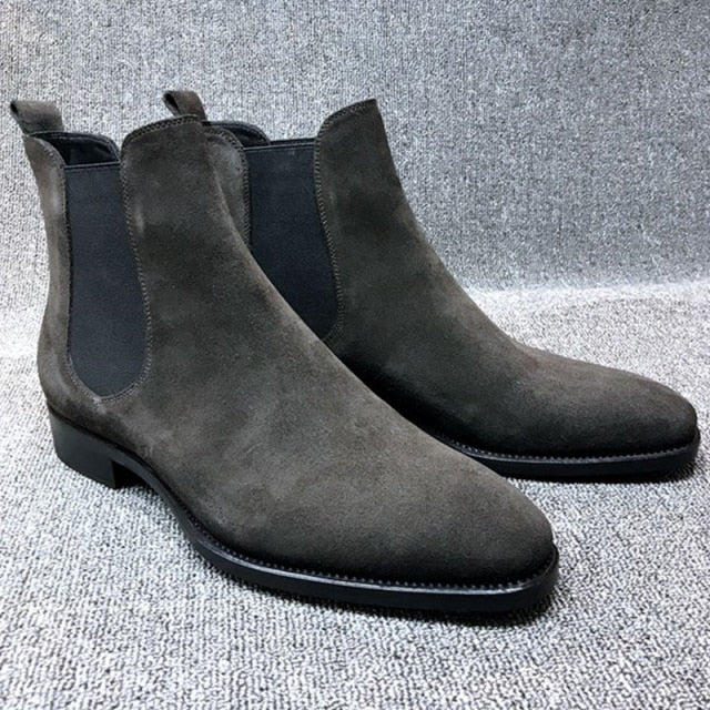 Suede Leather Boots Men