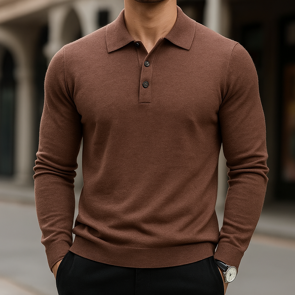 Merino Wool Polo Shirt for Men