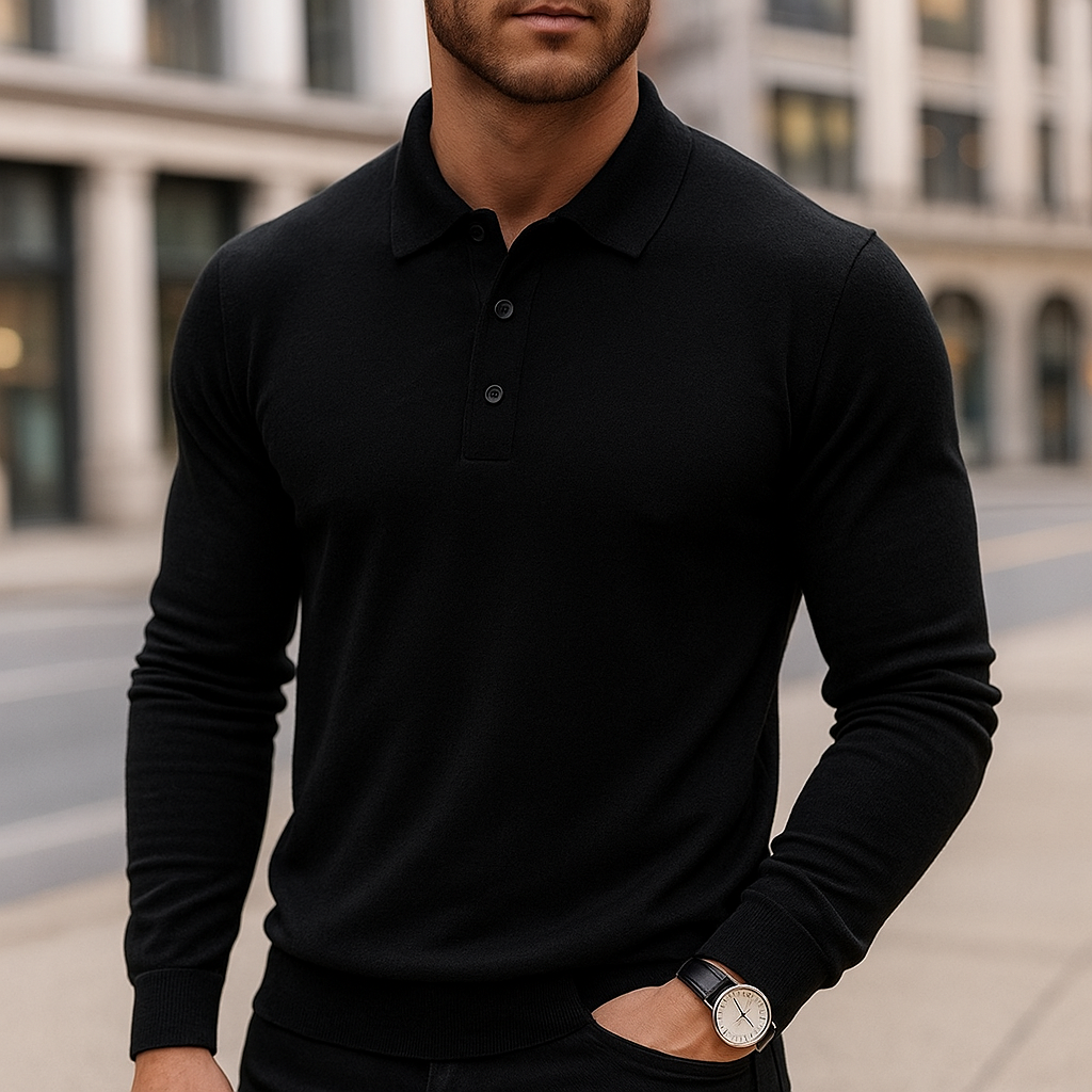 Merino Wool Polo Shirt for Men
