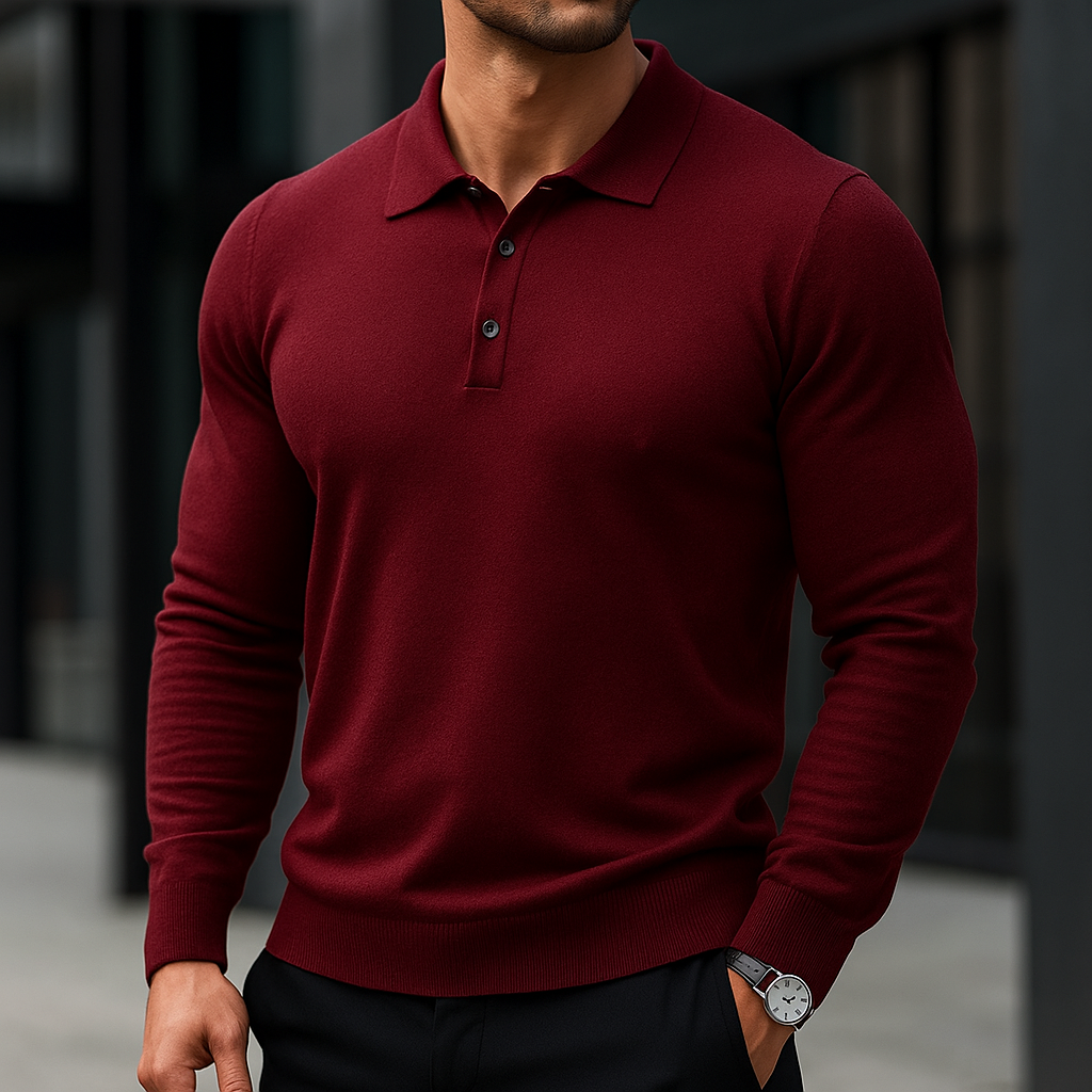 Merino Wool Polo Shirt for Men