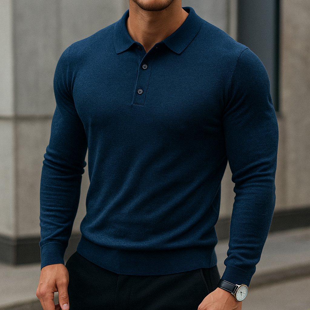 Merino Wool Polo Shirt for Men