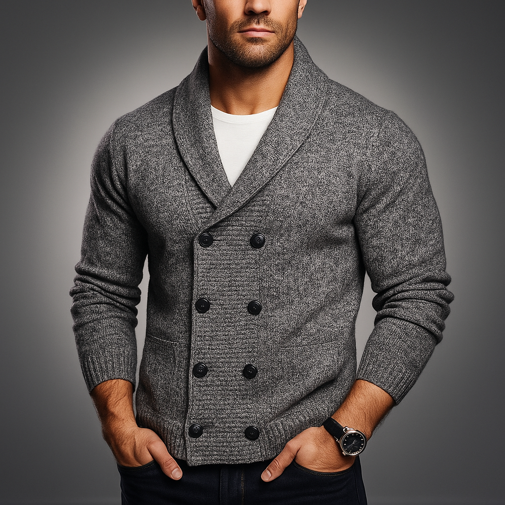 Men's Double-Breasted Cardigan