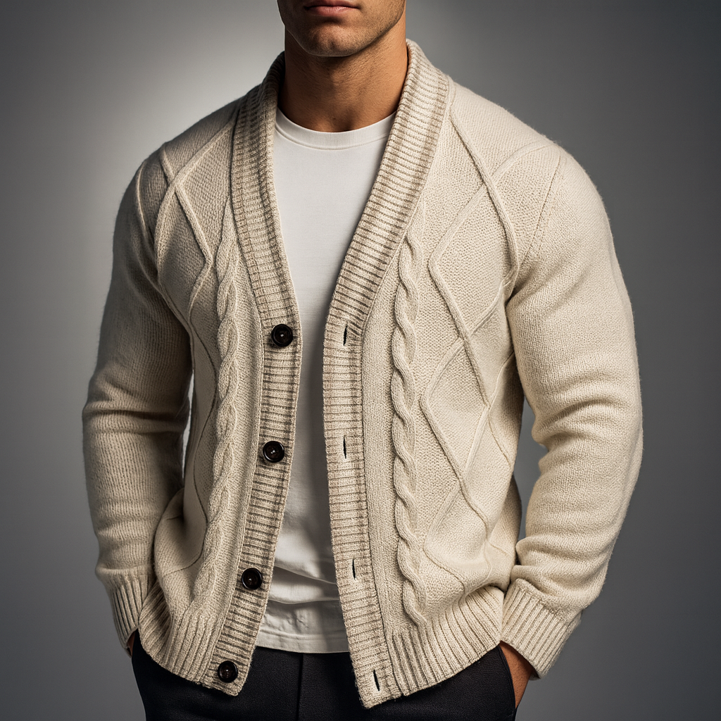 Men's Knit Cardigan - Stylish and Cozy Layering Piece