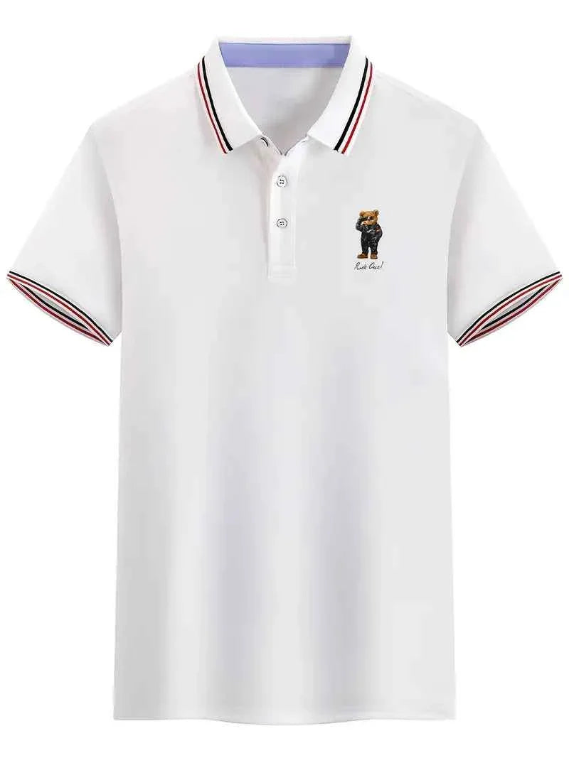 Men's Bear Print Polo - Comfort & Luxury
