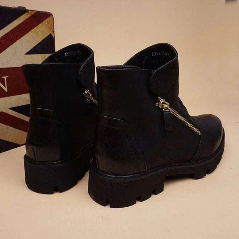 Fashion leather chelsea boots with zipper