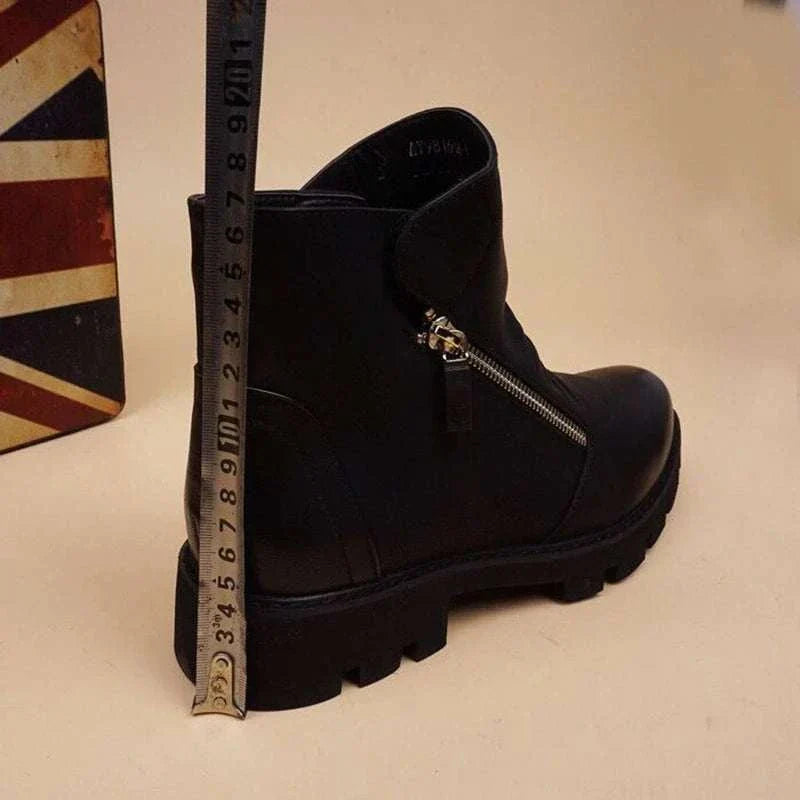 Fashion leather chelsea boots with zipper