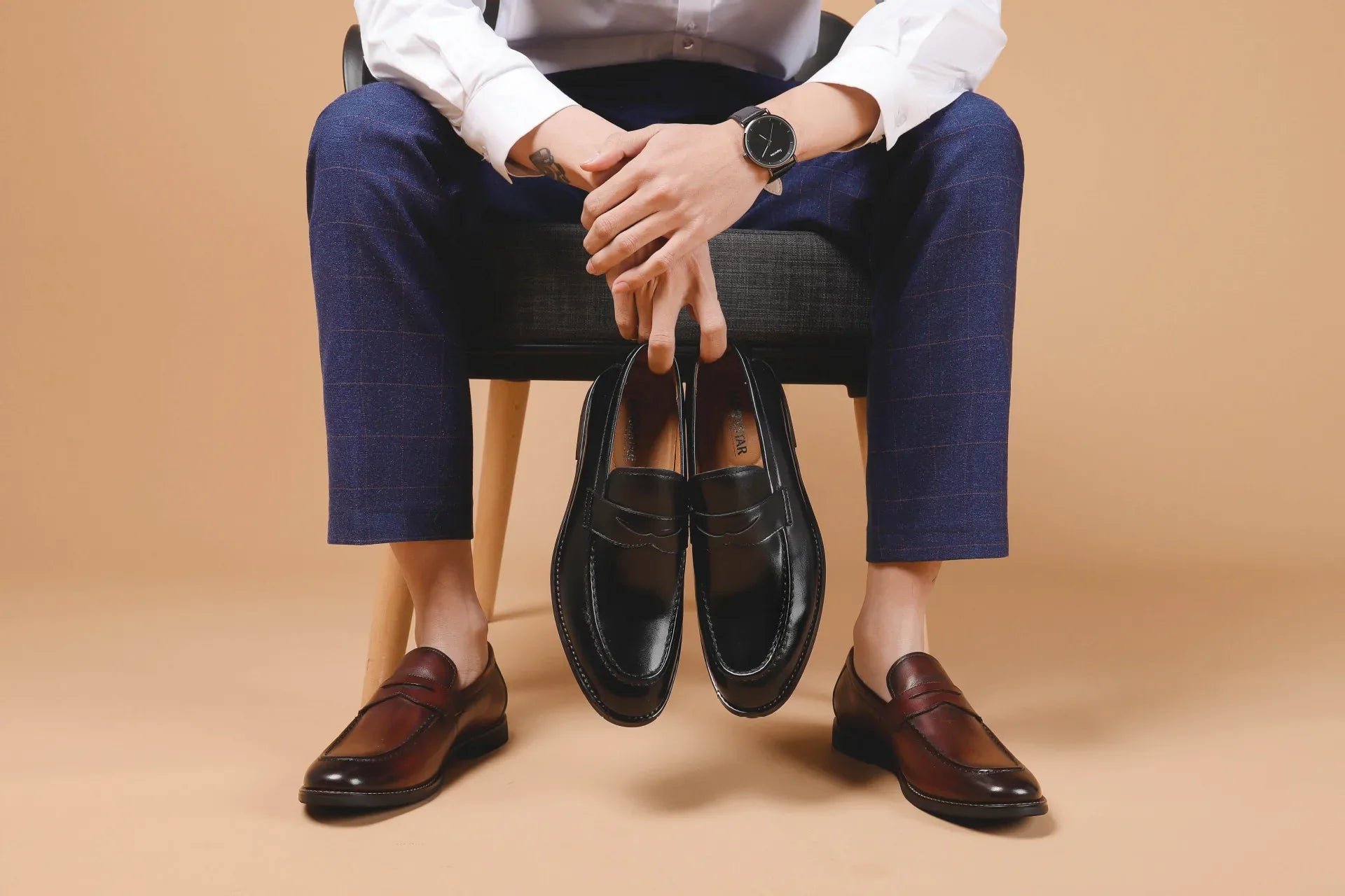 Genuine leather business dress loafer