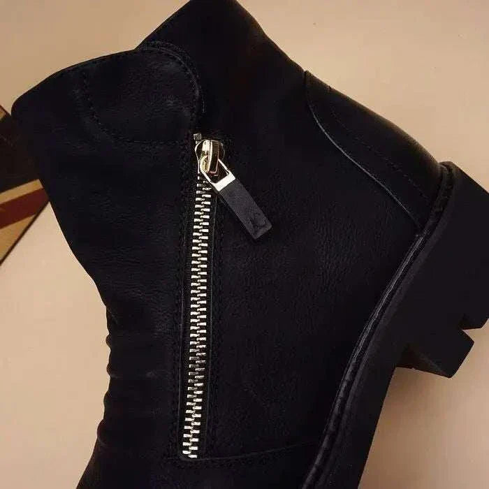 Fashion leather chelsea boots with zipper