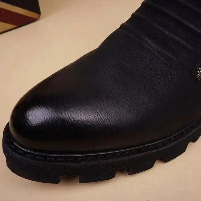 Fashion leather chelsea boots with zipper