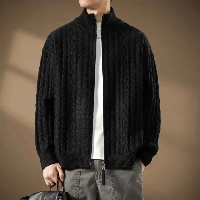 Men's Cable-Knit Zip Cardigan