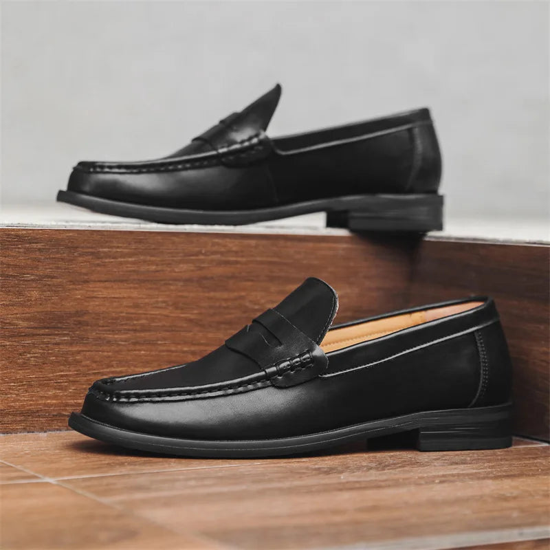 PU Leather slip on casual loafers