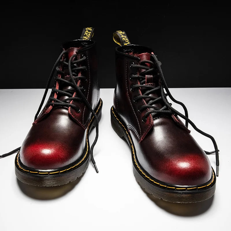 Heritage stitch ankle combat boot