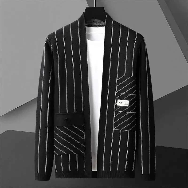 Men's Striped Cardigan - Stylish Knitwear for Casual Wear