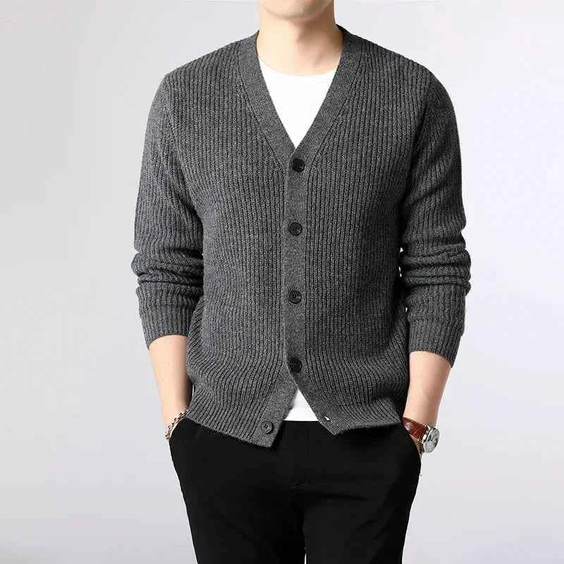 Men's Button-Front Knit Cardigan