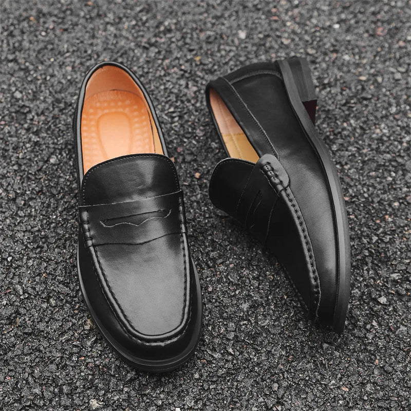 PU Leather slip on casual loafers
