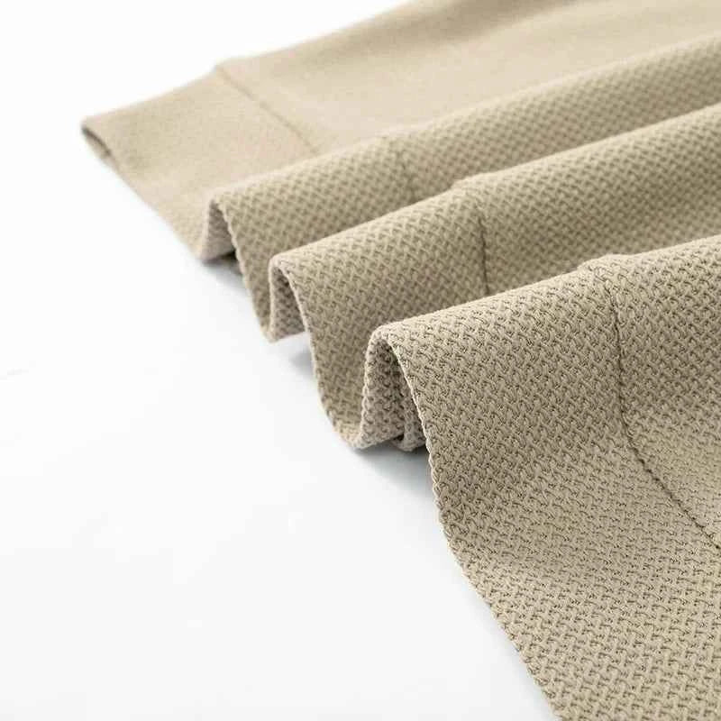 Men's Long Sleeve Polo Shirt – Textured, Breathable Fabric for Comfort