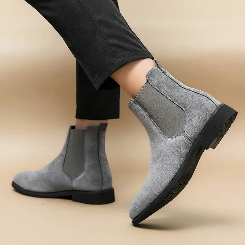 Pointed luxury suede ankle boots