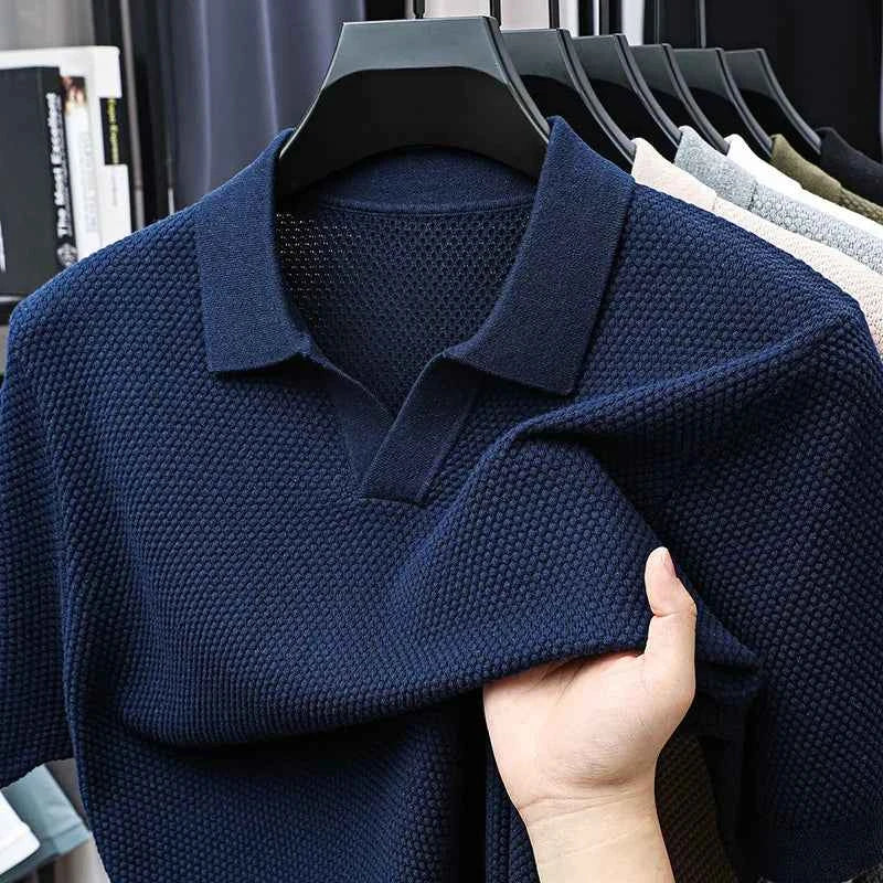 Men's Knit Polo Shirt - Stylish and Comfortable