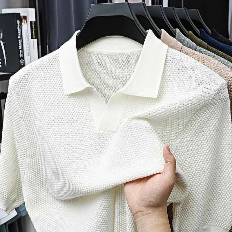Men's Knit Polo Shirt - Stylish and Comfortable