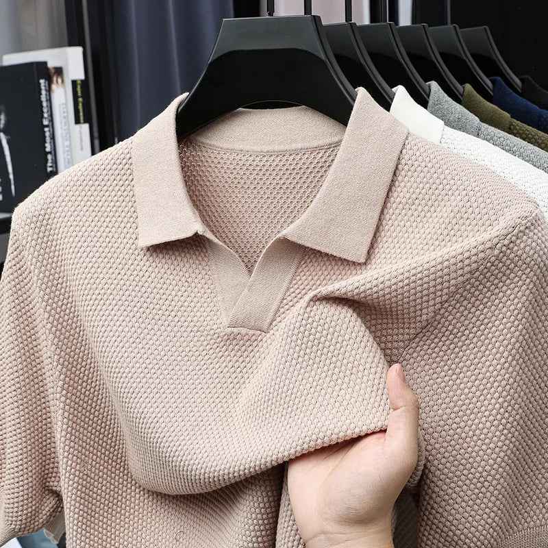 Men's Knit Polo Shirt - Stylish and Comfortable