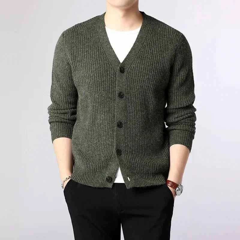 Men's Button-Front Knit Cardigan