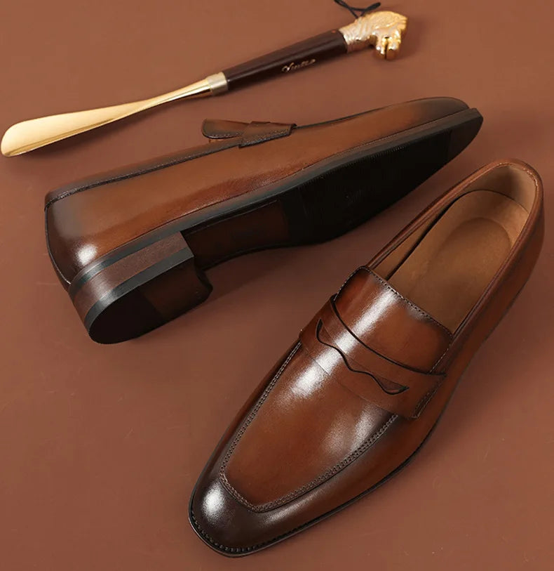 Italian luxury slip on elegant loafers