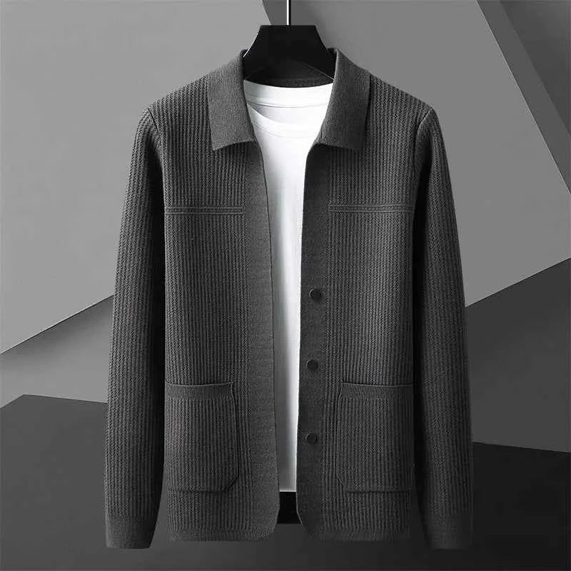 Men's Regular Fit Ribbed Button Front Cardigan