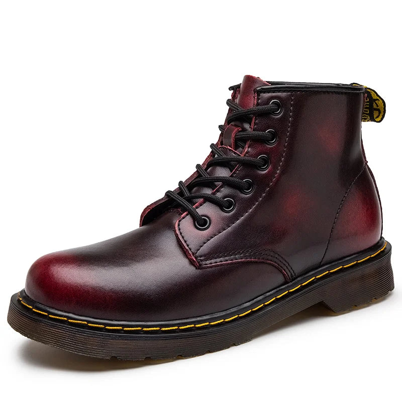 Heritage stitch ankle combat boot
