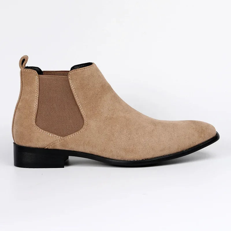Designer square-toe ankle boots