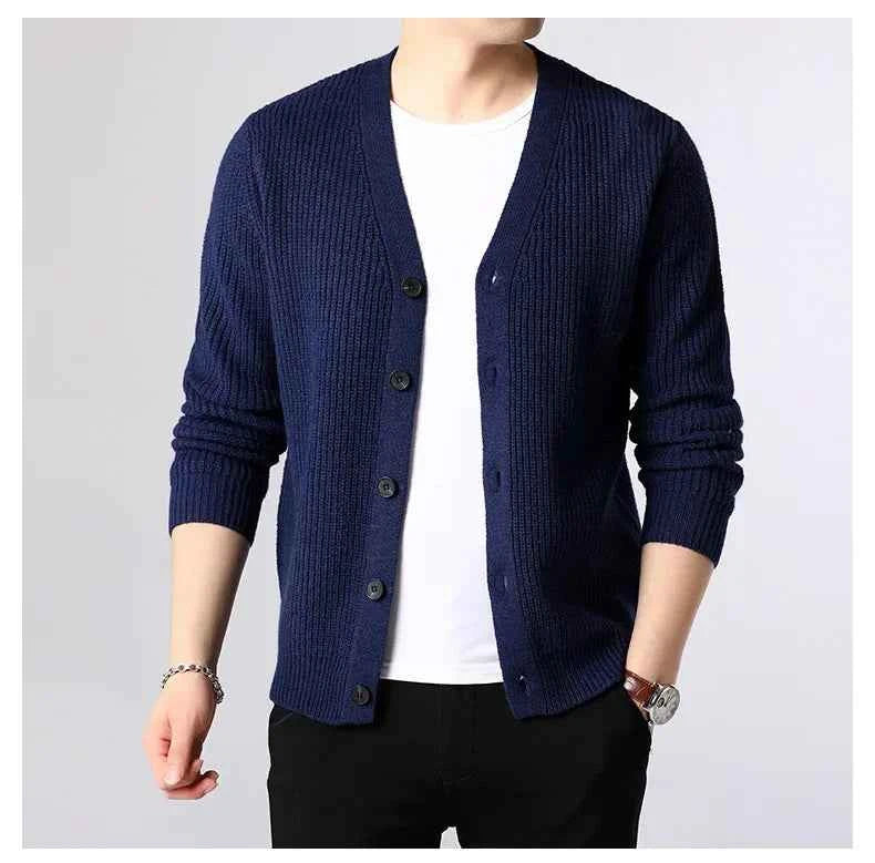 Men's Button-Front Knit Cardigan