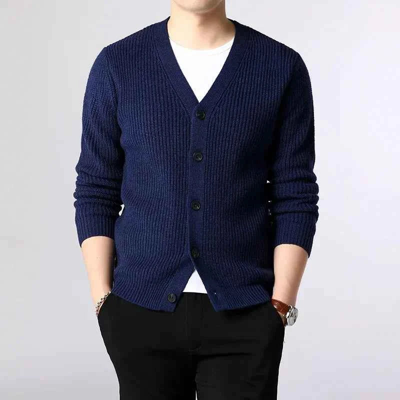 Men's Button-Front Knit Cardigan