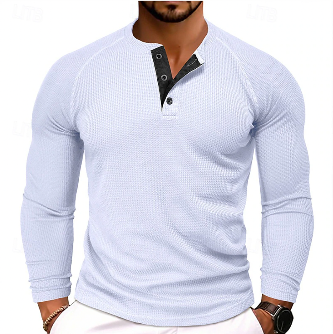 Men's Long Sleeve Henley Shirt