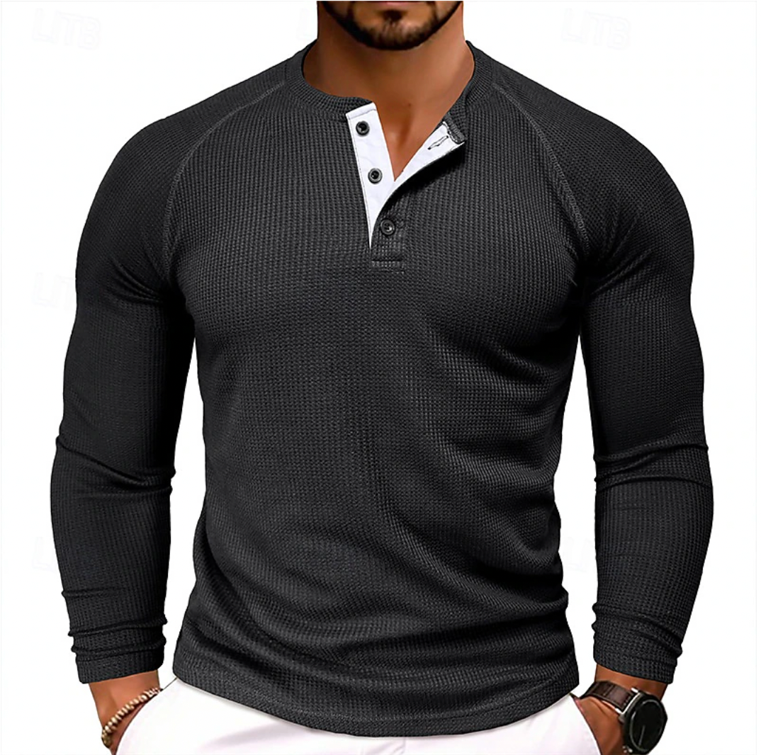 Men's Long Sleeve Henley Shirt