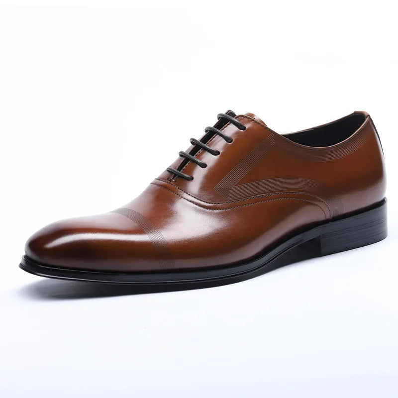 Genuine leather formal pointed toe shoes