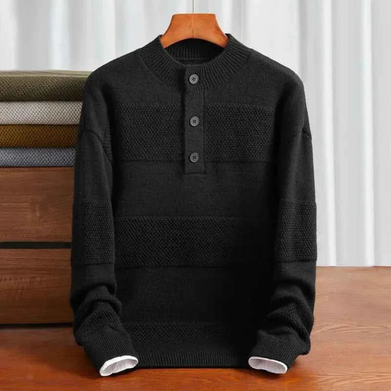 Men's Henley Pullover Sweater