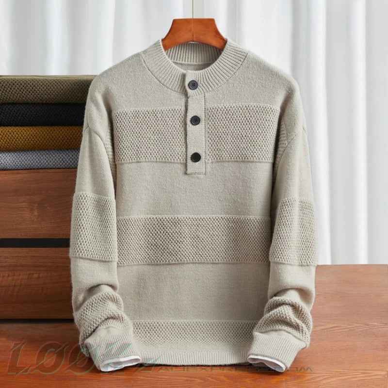 Men's Henley Pullover Sweater