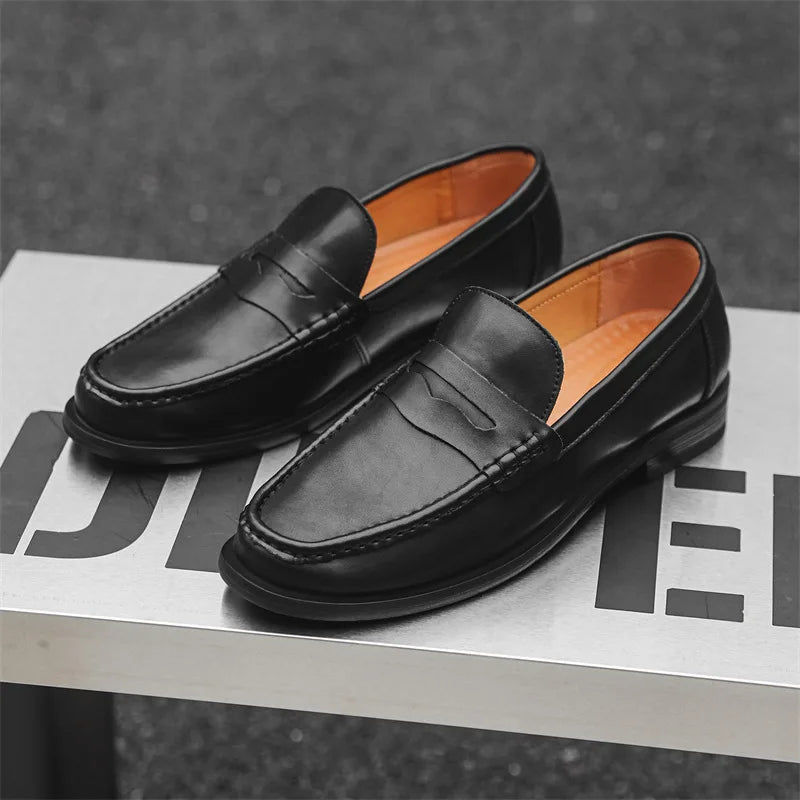 PU Leather slip on casual loafers