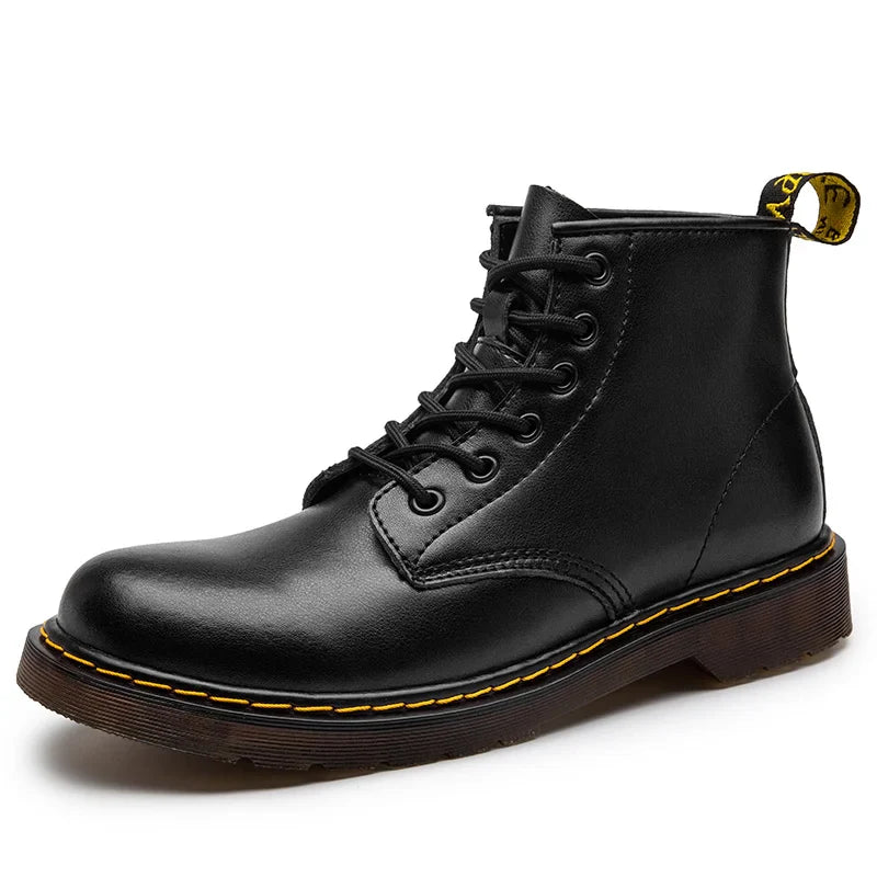 Heritage stitch ankle combat boot