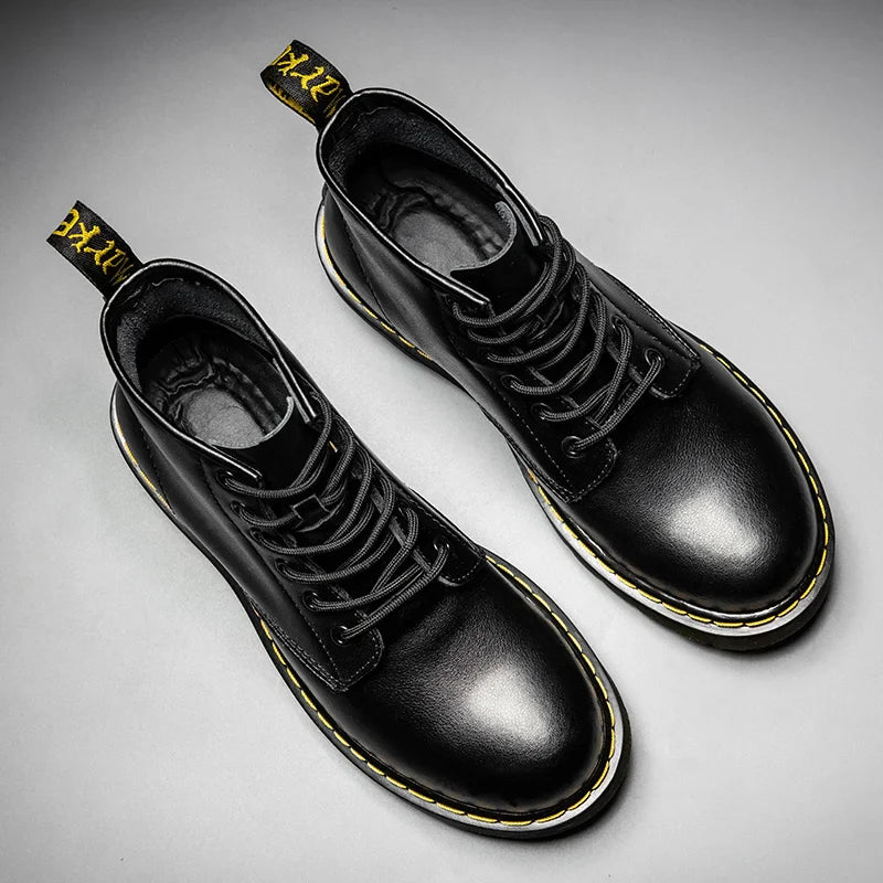 Heritage stitch ankle combat boot