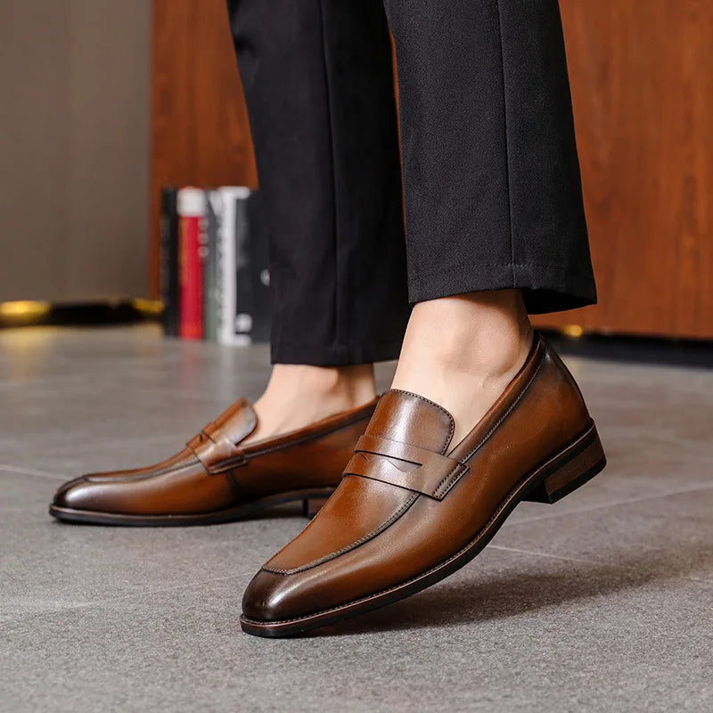 Italian luxury slip on elegant loafers