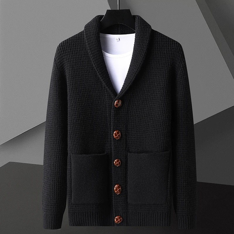 Men's Regular Fit Shawl Collar Cardigan - Button Front Design